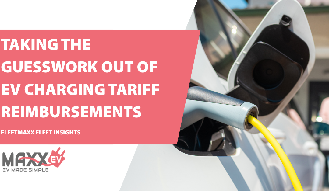 Electric vehicle charging at home illustrating how EV tariff and EV charging tariff changes affect fleet reimbursement costs through Rightcharge and Fleetmaxx Solutions.