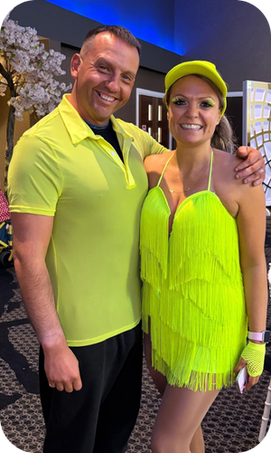 Fleetmaxx Business Development Manager Paul Maguire with his dance partner at the Strictly Ballroom Manchester charity event.